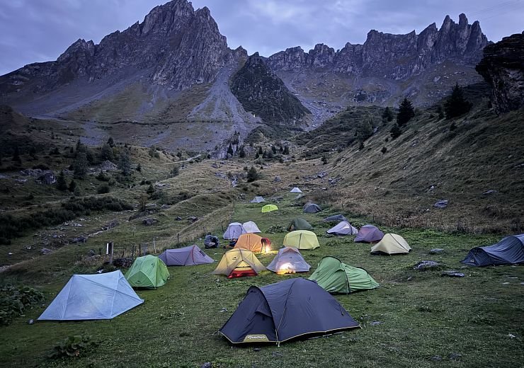 Obrázek 1.den - Les Houches - Bivak u Refuge de La Balme